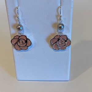 Women’s Silver Plated rose earrings